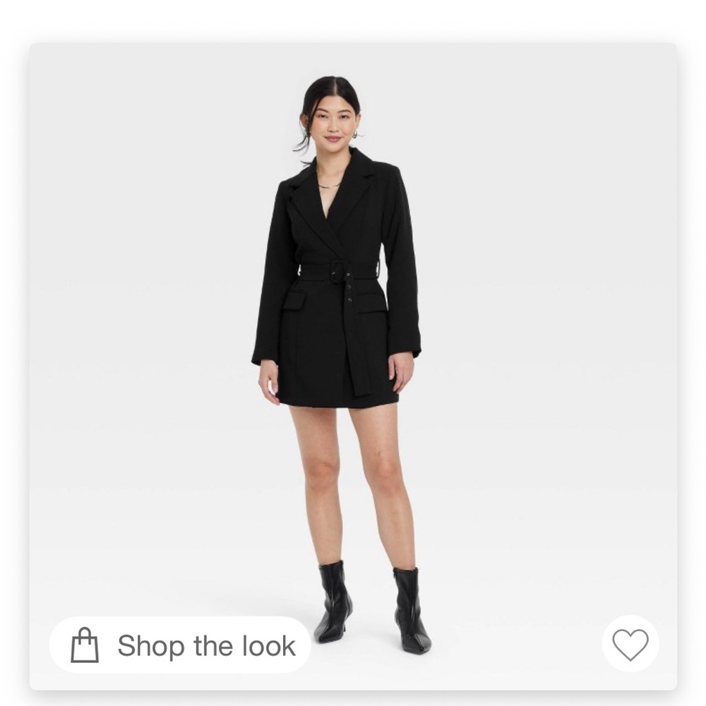 NWT Chic Black Belted Blazer Dress - Picture 3 of 7